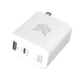 STM 65W Dual Port GaN USB-C & USB-A Power Adapter - White For Discount