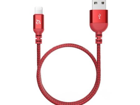 ADAM ELEMENTS Peak III Braided Lightning Cable 1.2m - Red on Sale