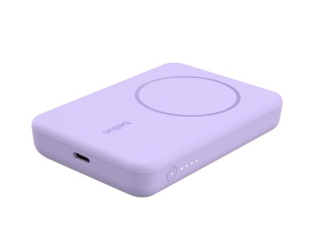 BELKIN BoostCharge Magnetic Wireless Power Bank 5K + Stand - Purple Hot on Sale