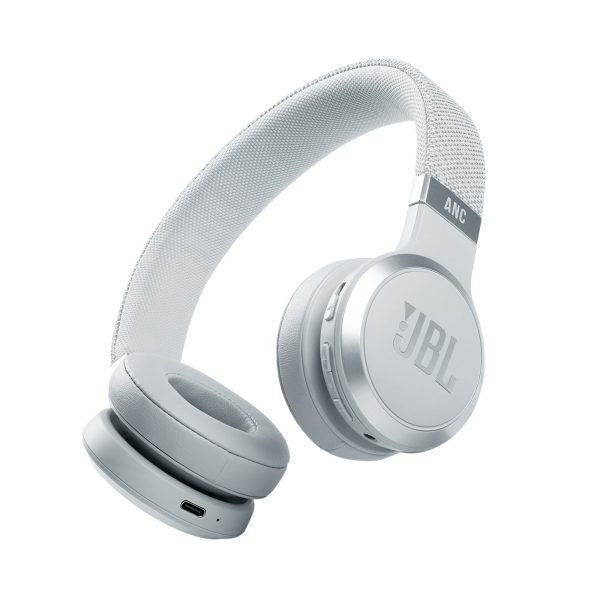 JBL Live 460NC Wireless Noise Cancelling On-Ear Headphones - White Hot on Sale