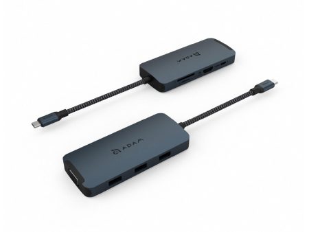 ADAM ELEMENTS Casa Hub A08 USB C 8-in-1 Hub - Midnight Blue on Sale