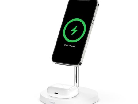 BELKIN 2-in-1 MagSafe 15W Wireless Charging Stand - White Online