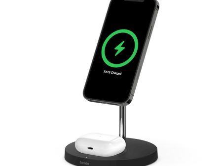 BELKIN 2-in-1 MagSafe 15W Wireless Charging Stand - Black on Sale