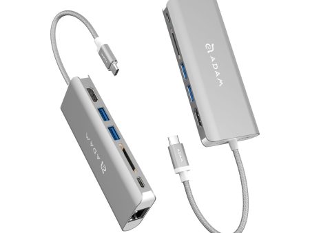 ADAM ELEMENTS Casa A01 USB C 6-in-1 Hub - Silver Discount