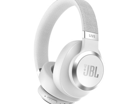 JBL Live 660NC Wireless Noise Cancelling Around-Ear Headphones - White Online