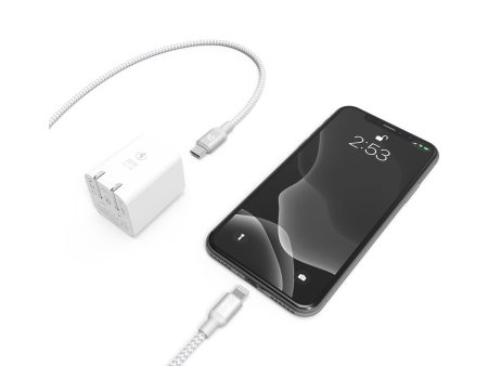 ADAM ELEMENTS Omnia X3 30W USB-C PD Wall Charger + USB-C to Lightning 1.2m - White Supply