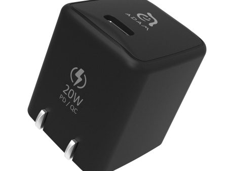 ADAM ELEMENTS Omnia X1 20W USB-C PD Wall Charger + USB-C to Lightning 1.2m - Black Online Hot Sale