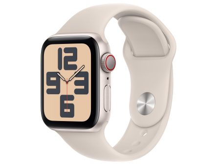 Apple Watch SE GPS + Cellular 40mm Starlight Aluminum Case with Starlight Sport Band - S M Discount