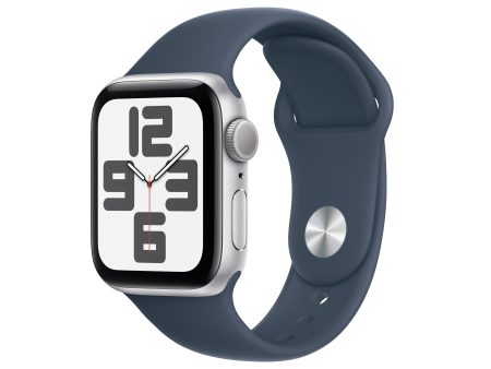 Apple Watch SE GPS 40mm Silver Aluminum Case with Storm Blue Sport Band - M L Online