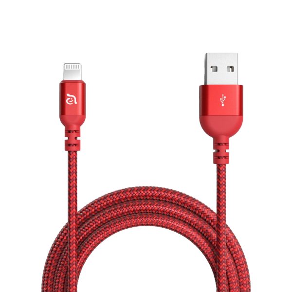 ADAM ELEMENTS Peak III Braided Lightning Cable 2m - Red Fashion