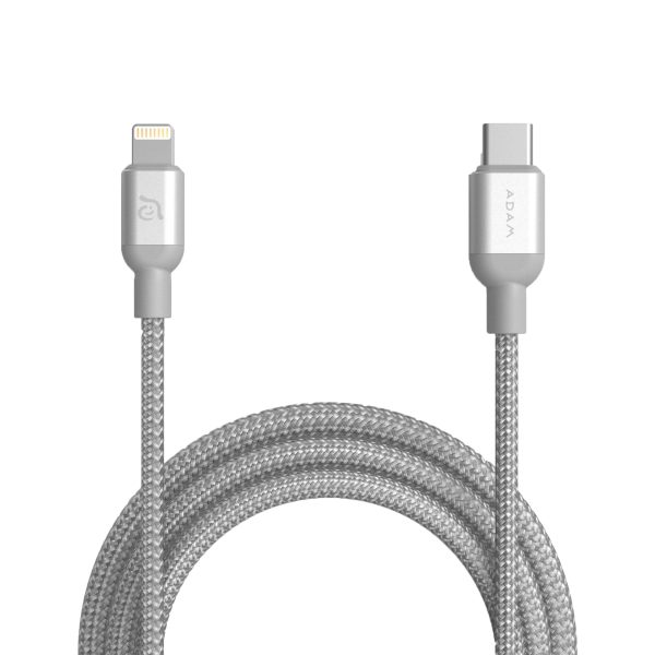 ADAM ELEMENTS PeAk II Braided USB-C to Lightning cable 1.2m - Silver Online Sale