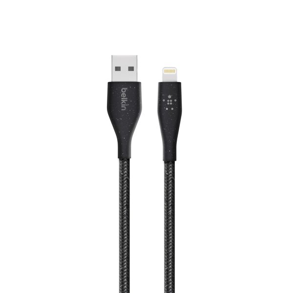 BELKIN Duratek Plus Lightning to USB-A Cable with Strap 6ft - Black Online Sale