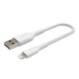 BELKIN BoostUp Charge Braided Lightning Cable 0.15m - White Fashion