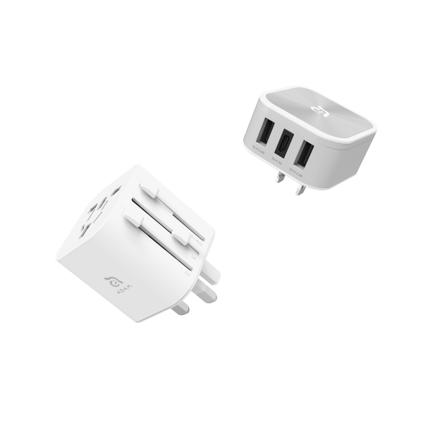 ADAM ELEMENTS OMNIA T3 Universal Travel Adapter - White For Sale