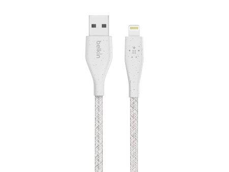 BELKIN Duratek Plus Lightning to USB-A Cable with Strap 10ft - White on Sale