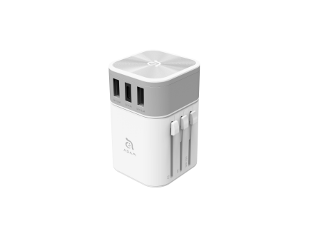 ADAM ELEMENTS OMNIA T3 Universal Travel Adapter - White For Sale