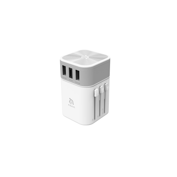 ADAM ELEMENTS OMNIA T3 Universal Travel Adapter - White For Sale