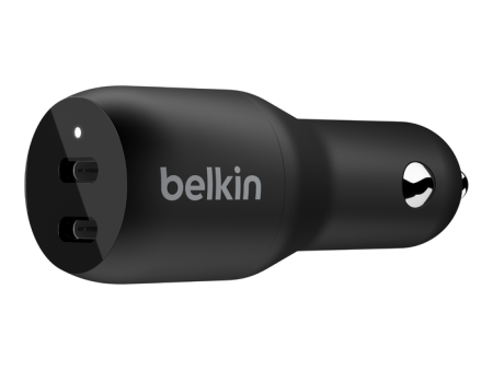 BELKIN Dual USB-C 36W Car Charger - Black For Discount