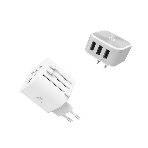 ADAM ELEMENTS OMNIA T3 Universal Travel Adapter - White For Sale