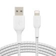 BELKIN BoostUp Charge Braided Lightning Cable 0.15m - White Fashion