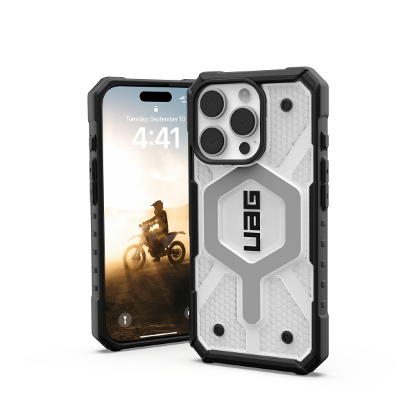 UAG Pathfinder Clear MagSafe Case for iPhone 16 Pro - Ice Silver For Sale