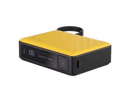 ADAM ELEMENTS GRAVITY 30w Fast Charging 10,000mAh Power Bank with Built-in USB-C Cable - Yellow  on Sale