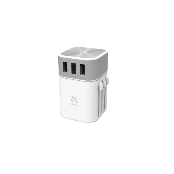 ADAM ELEMENTS OMNIA T3 Universal Travel Adapter - White For Sale