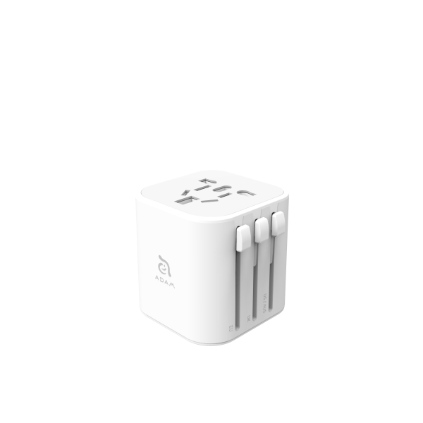 ADAM ELEMENTS OMNIA T3 Universal Travel Adapter - White For Sale