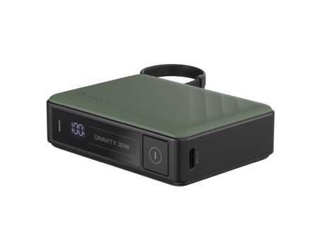 ADAM ELEMENTS GRAVITY 30w Fast Charging 10,000mAh Power Bank with Built-in USB-C Cable - Green Sale