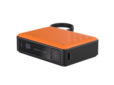 ADAM ELEMENTS GRAVITY 30w Fast Charging 10,000mAh Power Bank with Built-in USB-C Cable - Orange Sale