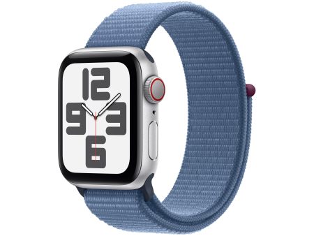 Apple Watch SE GPS + Cellular 40mm Silver Aluminum Case with Winter Blue Sport Loop For Discount