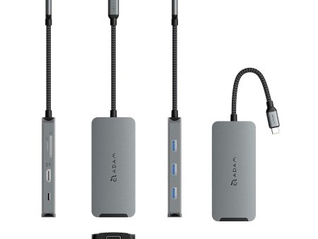 ADAM ELEMENTS Casa Hub A08 USB C 8-in-1 Hub - Grey Online now